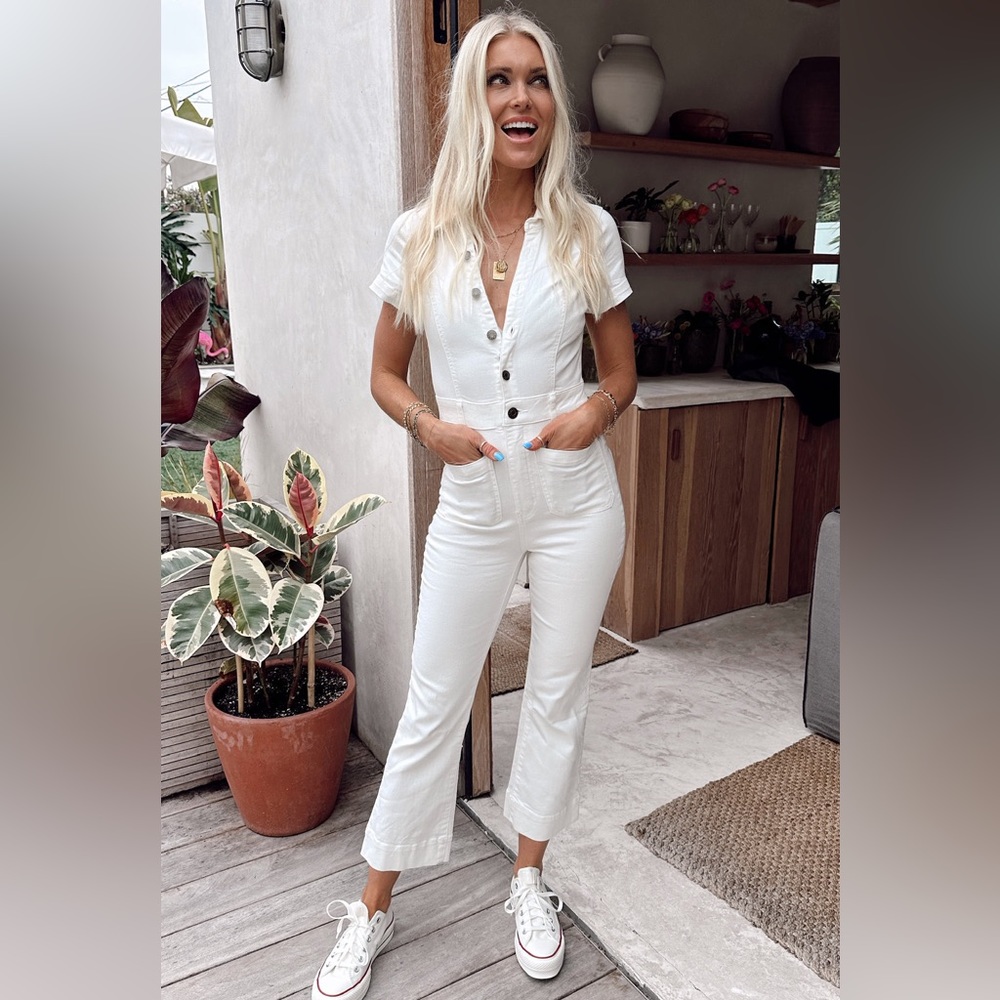 Show me your mumu white demin romper
